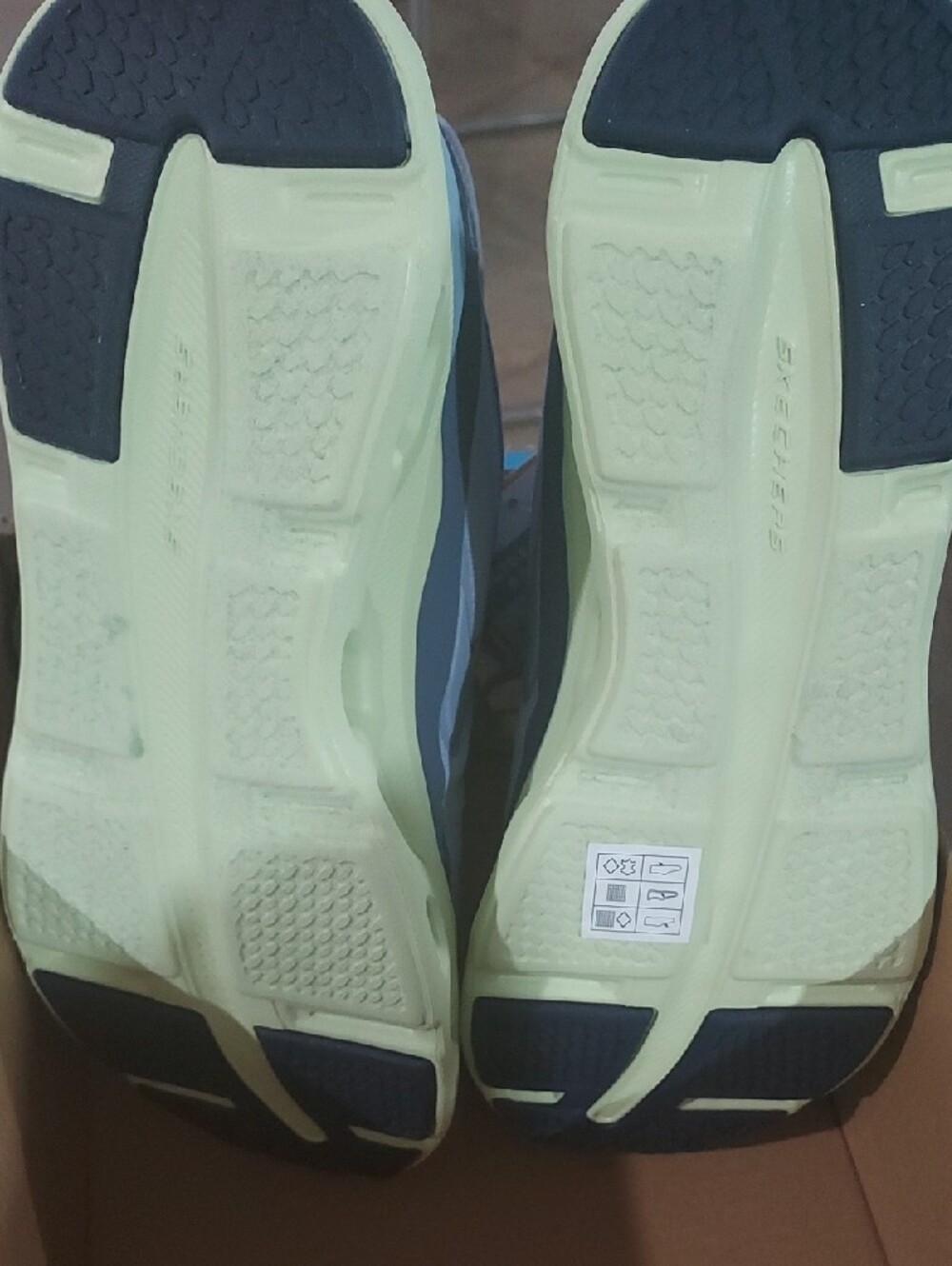 Skechers Light Blue Mesh Athletic Sneakers with Lime Accent - Picture 4 of 4